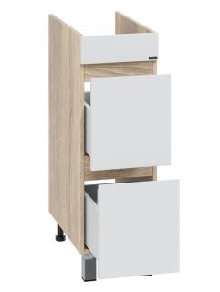 Тумба под раковину для стиральной машины СанТа Марс 700399 два ящика 29см янтарный